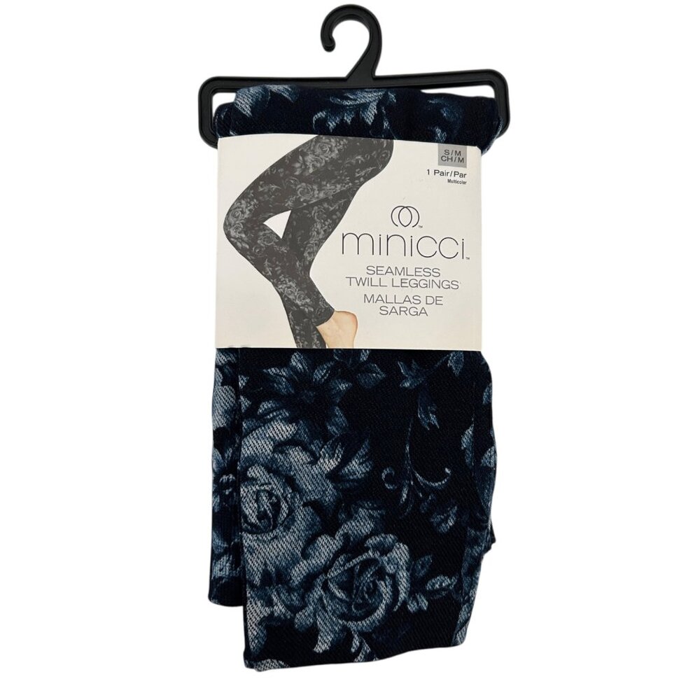 Minicci Rose Floral Print Seamless Leggings Whimsigoth Goth Dark Feminine S/M